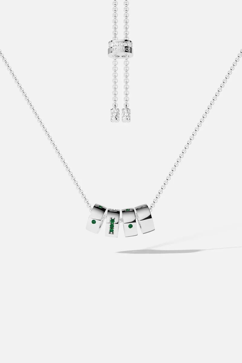 Anaya Emerald Code Bar Necklace