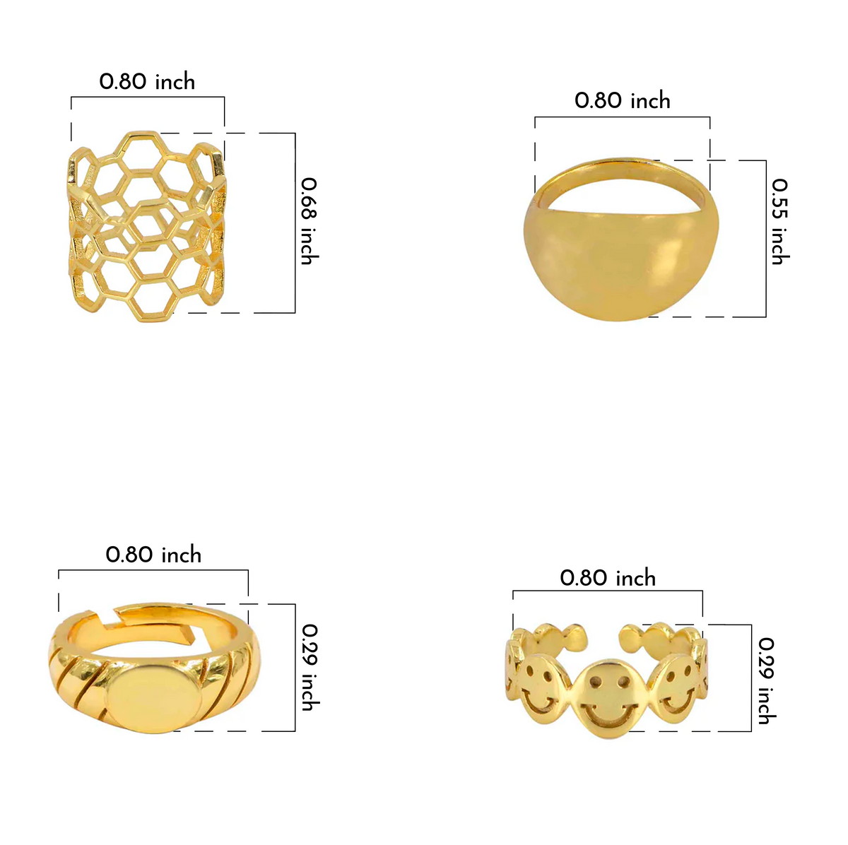 Joy Minimalist Gold Ring Stack for Women